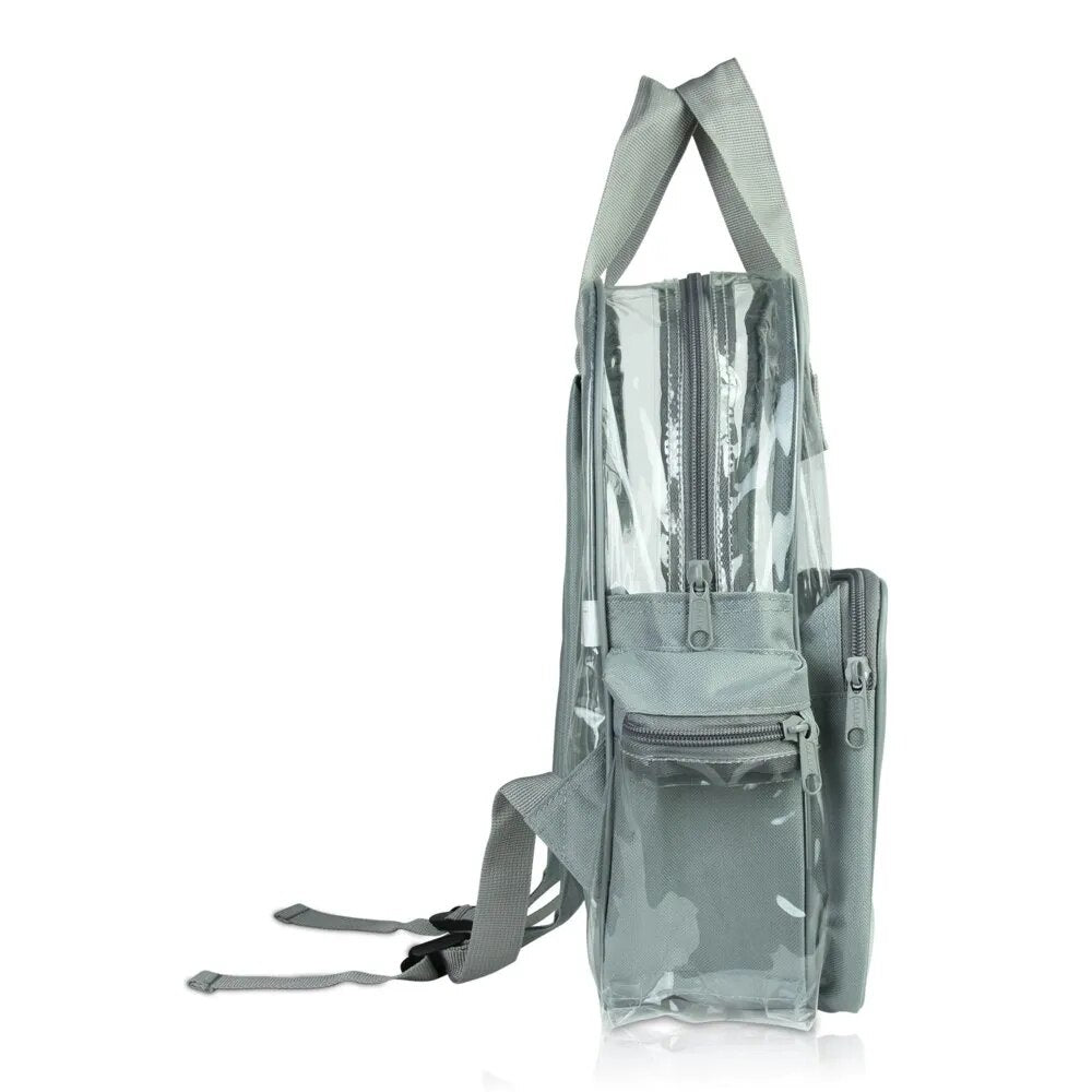 Small Clear Backpack Transparent PVC FedForum APPROVED Light Gray