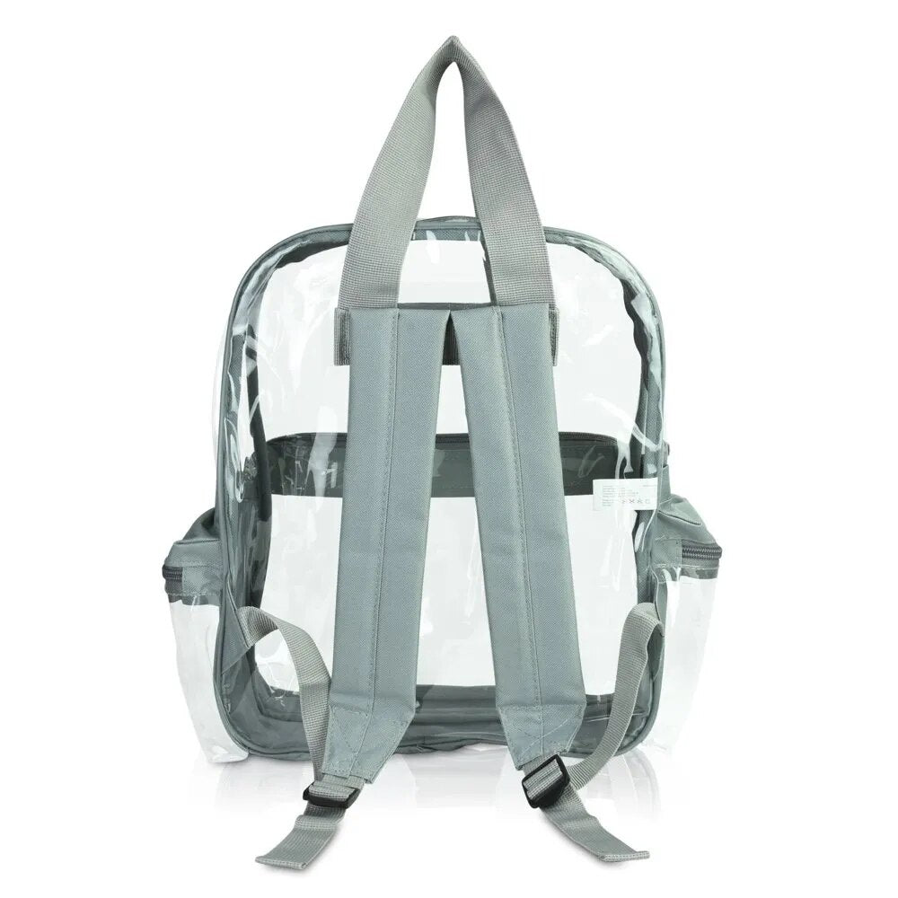 Small Clear Backpack Transparent PVC FedForum APPROVED Light Gray