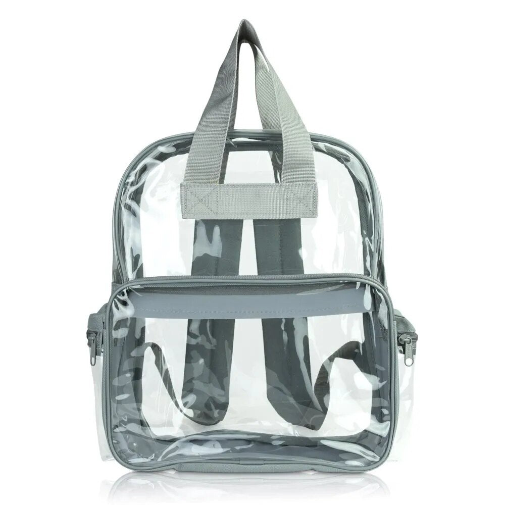 Small Clear Backpack Transparent PVC FedForum APPROVED Light Gray