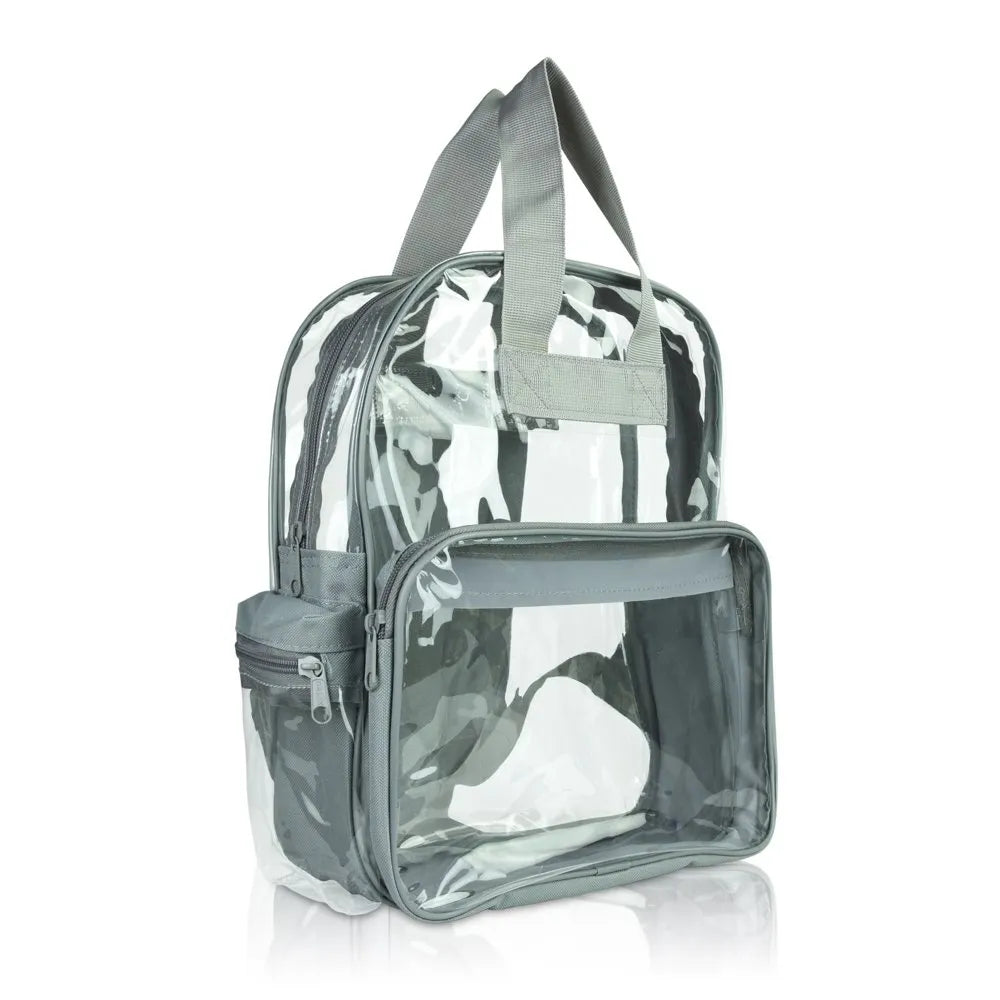 Small Clear Backpack Transparent PVC FedForum APPROVED Light Gray